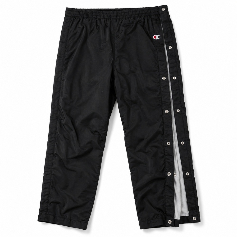 Vintage Y2K Champion Mens XL 2XL Tearaway Snap Track Pants Black Basketball